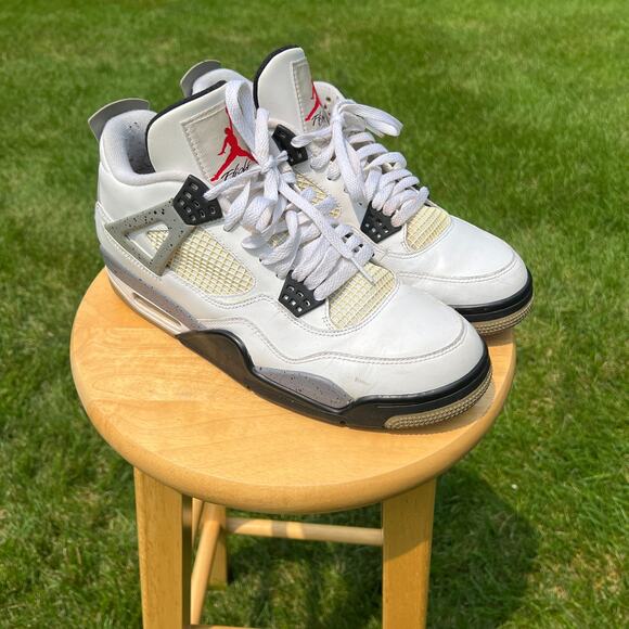 Nike Air Jordan 4 Retro White Cement 2012 Men's Shoes - Size 9.5